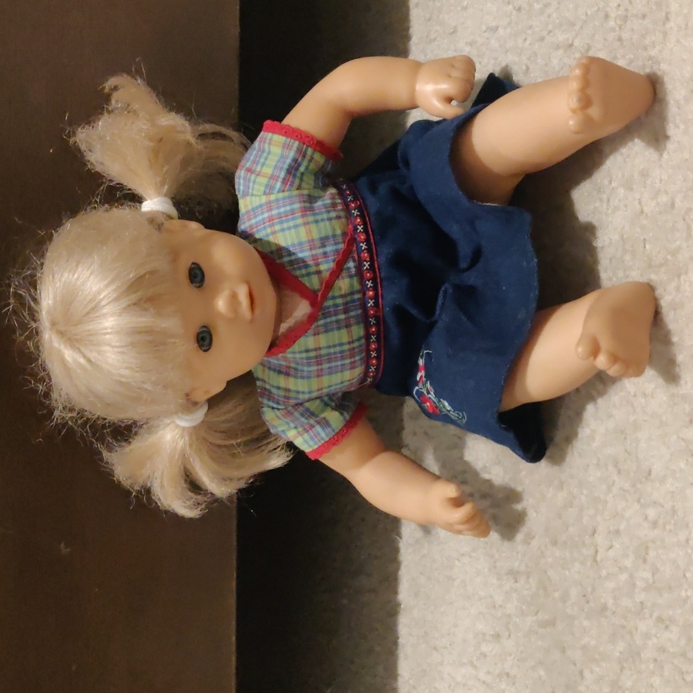 American Girl Bitty Girl 16" Doll Blonde Hair Pigtails Blue Eyes In Outfit Y2K